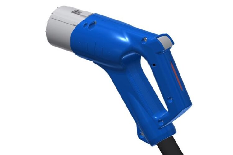 温度センサー付き電気自動車急速充電器用コネクタ(CHAdeMO仕様)の写真